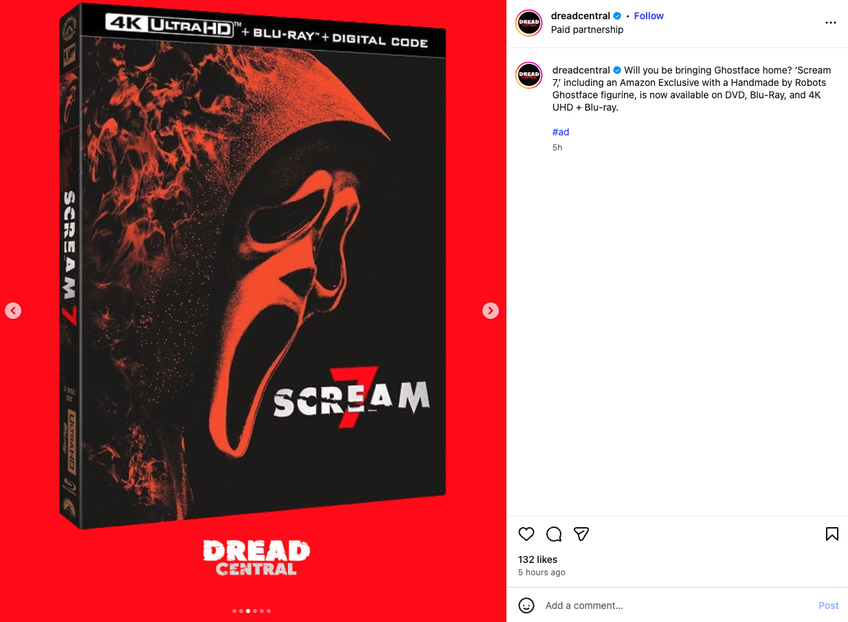 Dread Central - Instagram Post 3